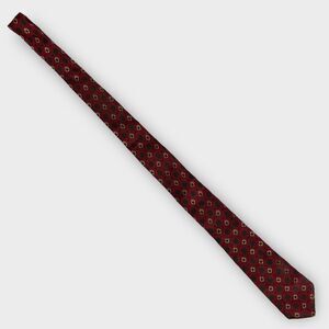 Botany Ties New York Men's Vintage Red 100% Virgin Wool Geometric Pointed Tie